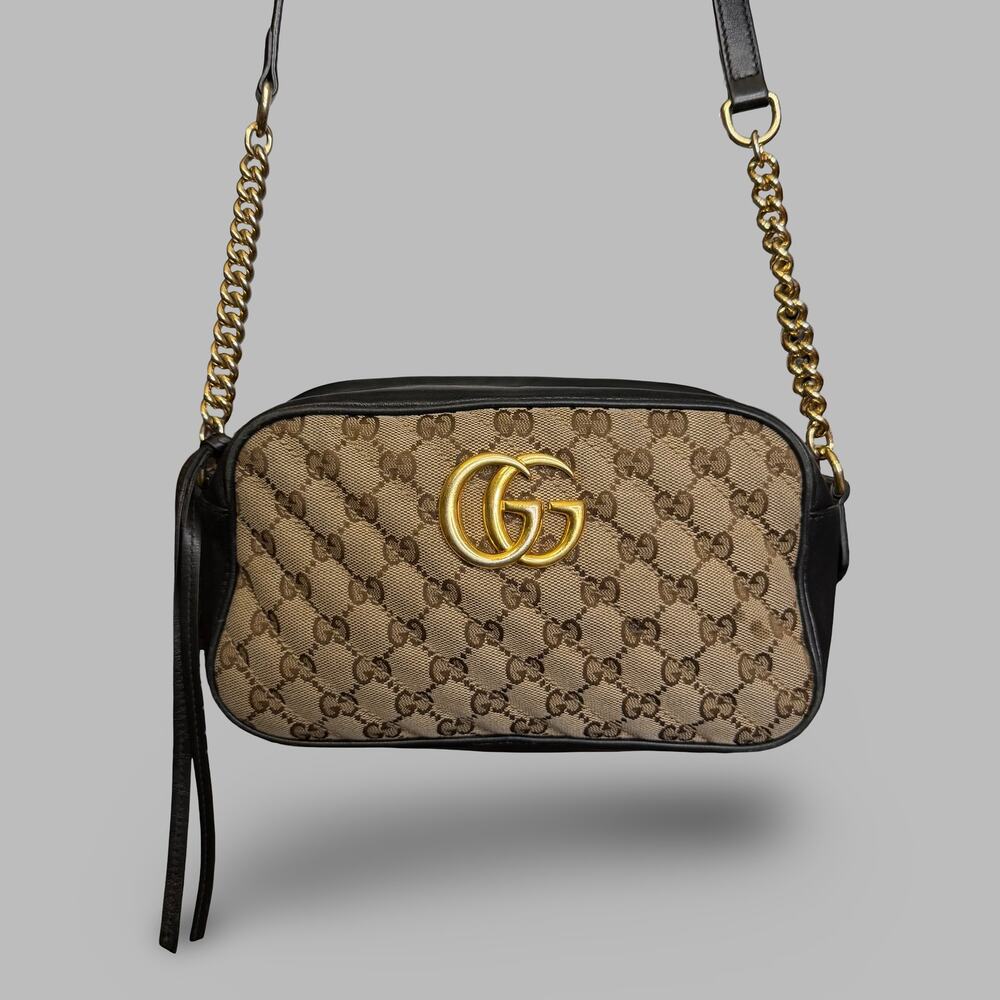 Gucci GG Marmont Small Shoulder Bag Canvas Black